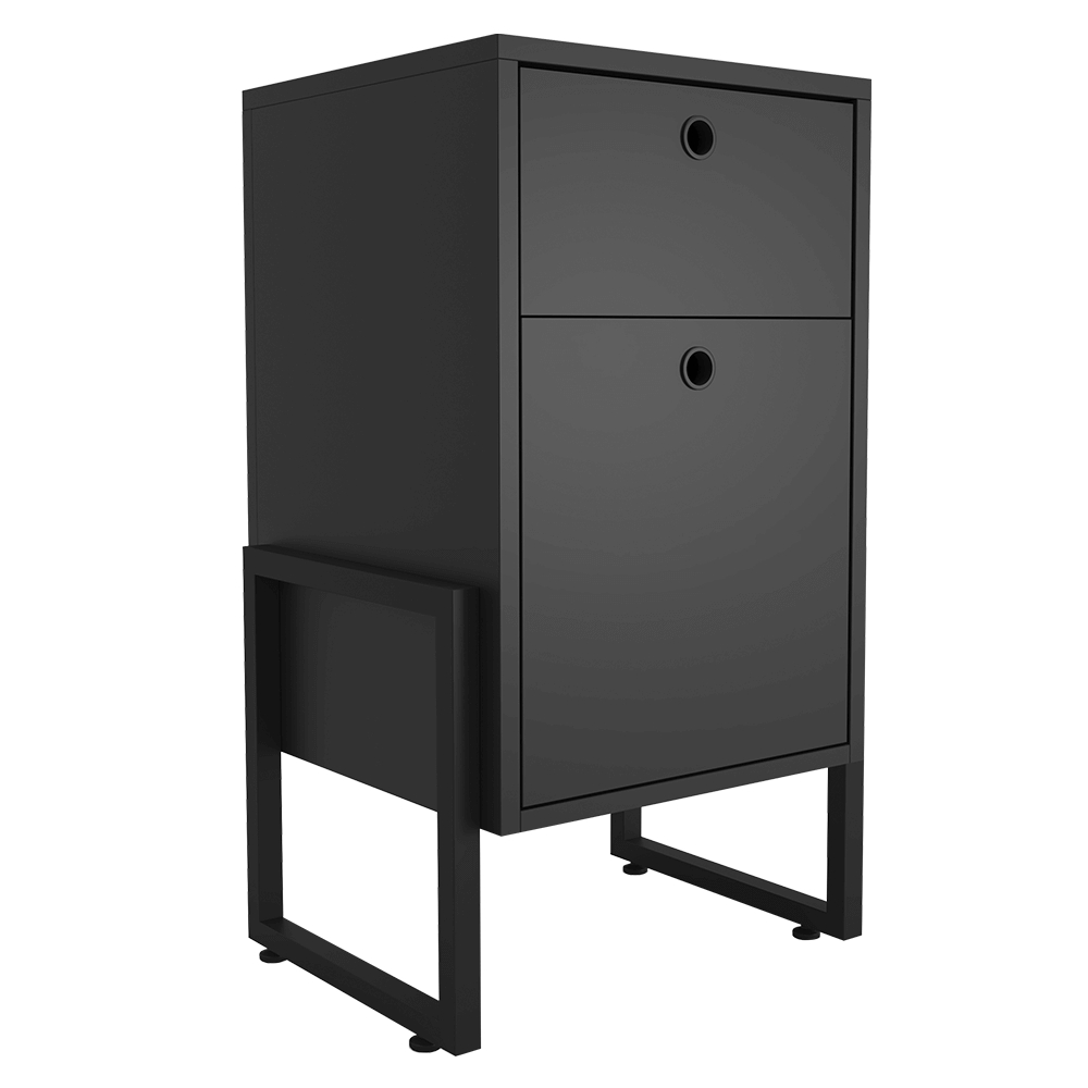 Mesa de Cabeceira Wolli 2 Gavetas Preto