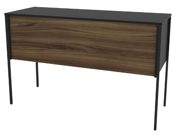 Mesa Maiorca 120cm 2 Gavetas Preto/Avelã