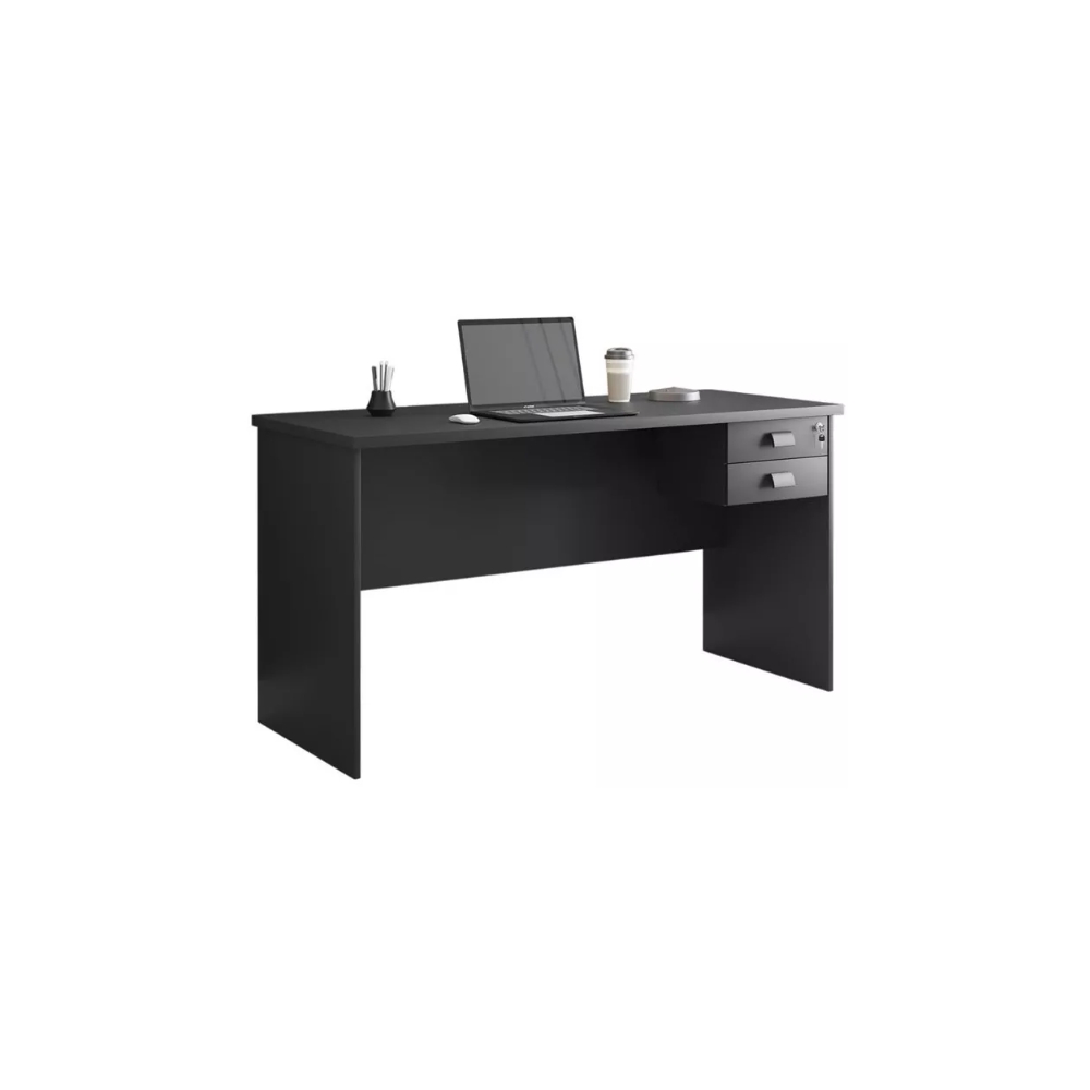 Mesa Eco 1200 com 2 gavetas Preto