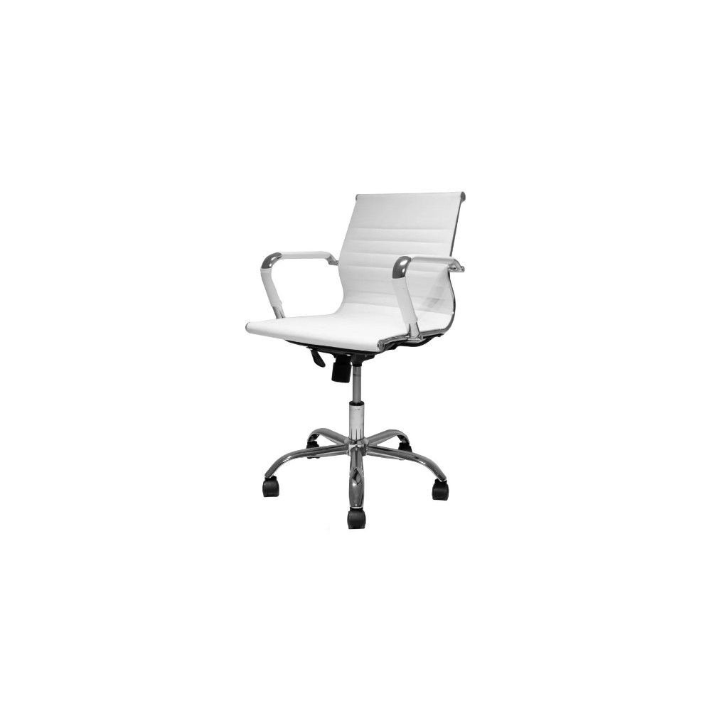 Cadeira Diretor Office Branca Base Cromada