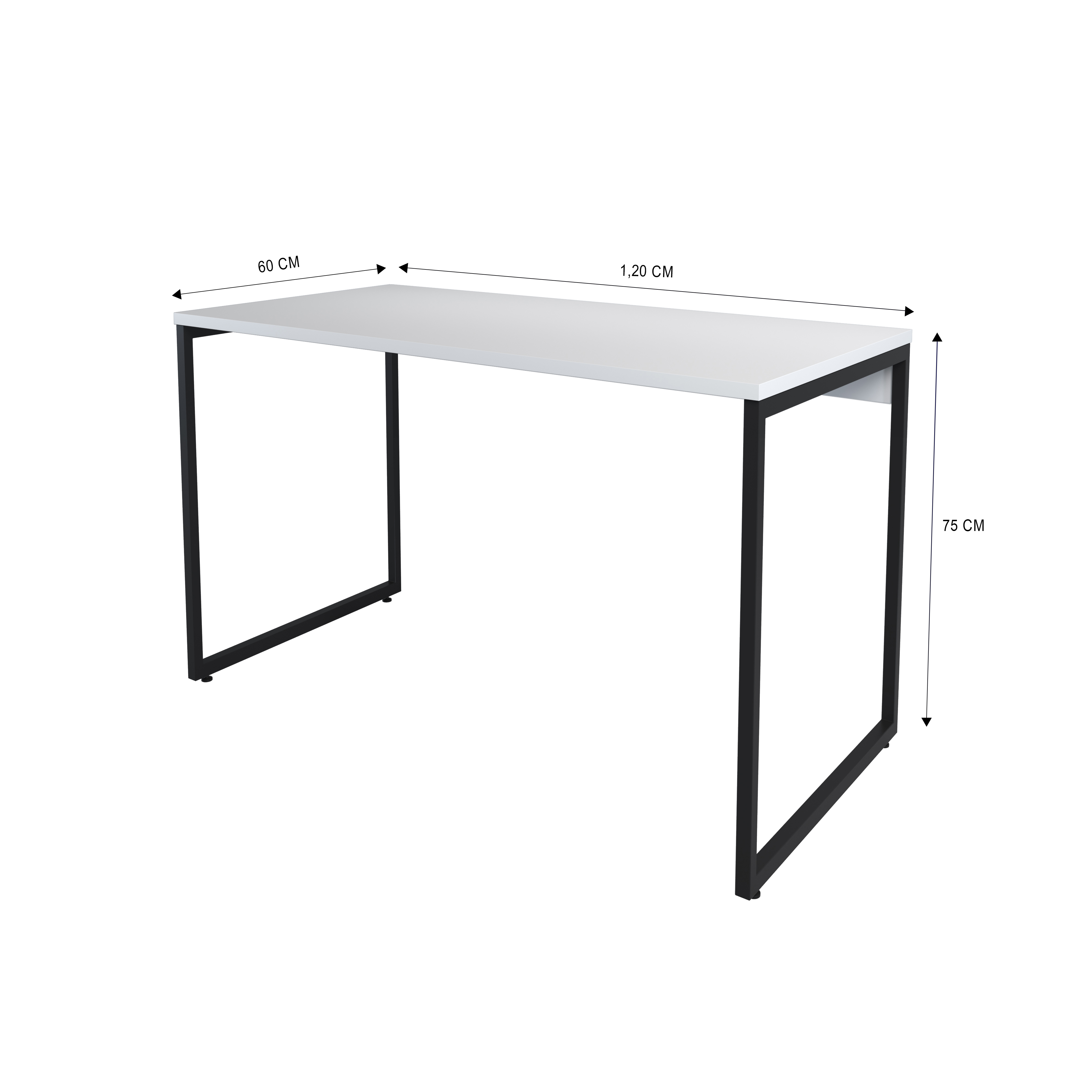 Mesa Retangular 1200 Seriema Industrial Branco
