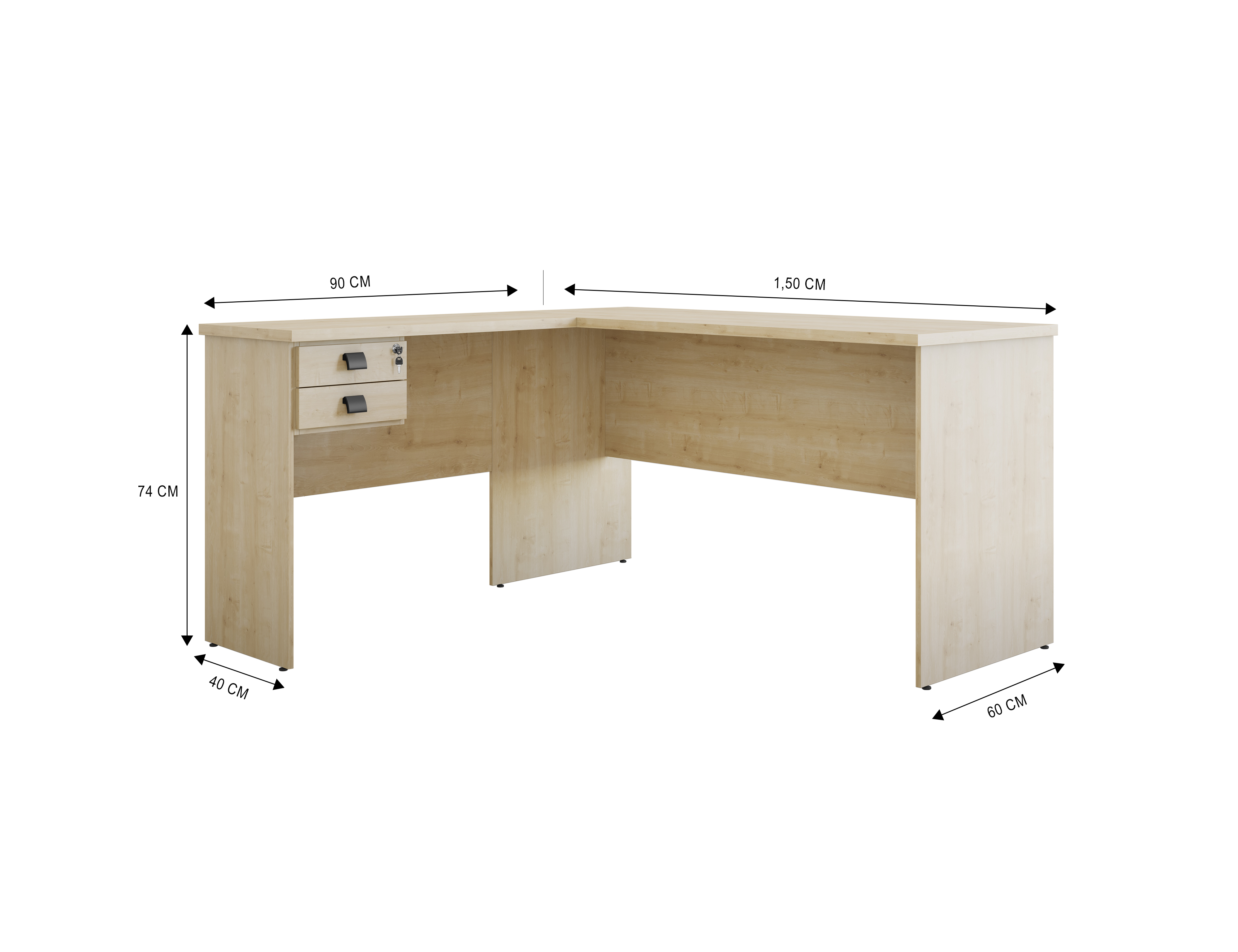 Mesa em L 1500 Eco Nature