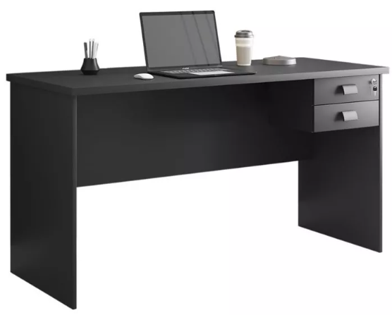 Mesa Eco 1200 com 2 gavetas Preto