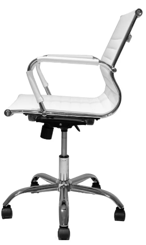 Cadeira Diretor Office Branca Base Cromada