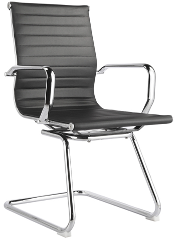 Cadeira Visitante Office Base Fixa Cromada
