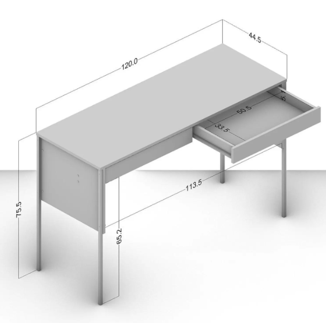 Mesa Maiorca 120cm 2 Gavetas Preto/Avelã