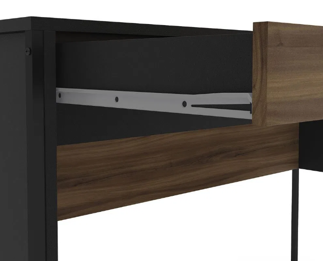 Mesa Maiorca 120cm 2 Gavetas Preto/Avelã