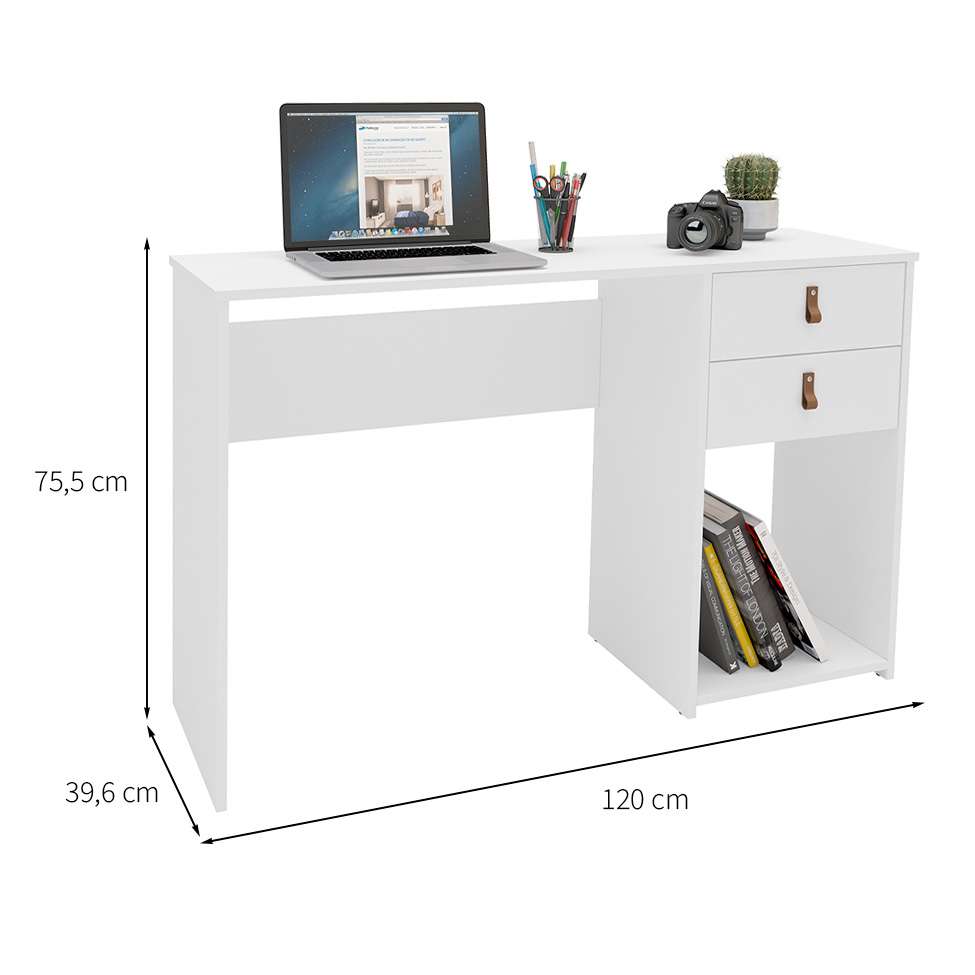 Mesa Filadélfia 2 Gavetas Branco