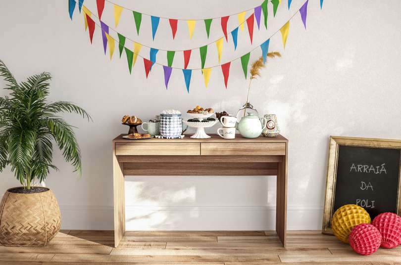 Mesa Lindoia 120cm 2 Gavetas Tabaco